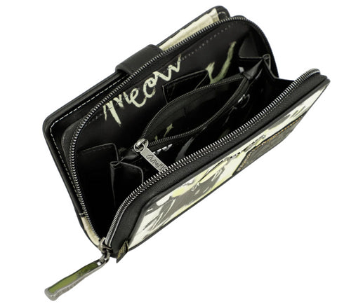 Portofel casual, dama, ANEKKE 40879-909, negru, piele ecologica